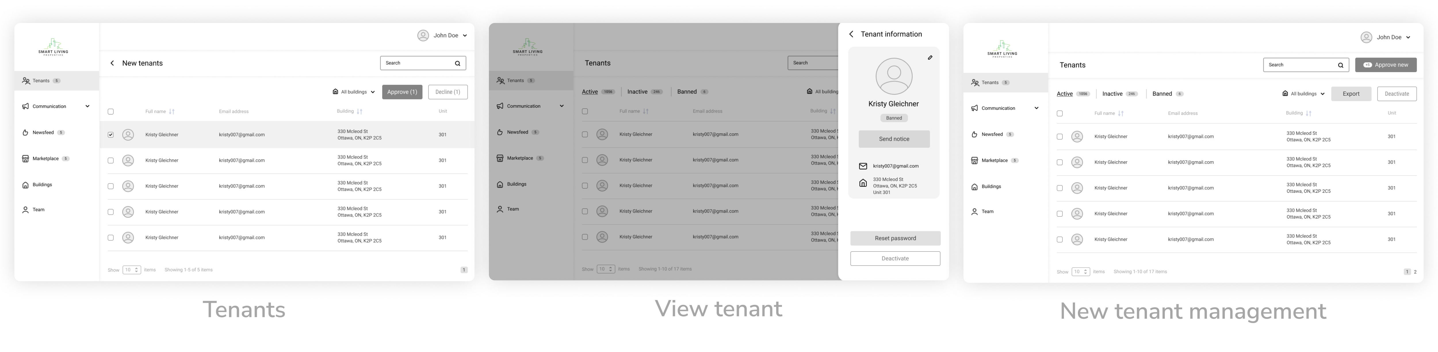 SLP admin portal wireframes