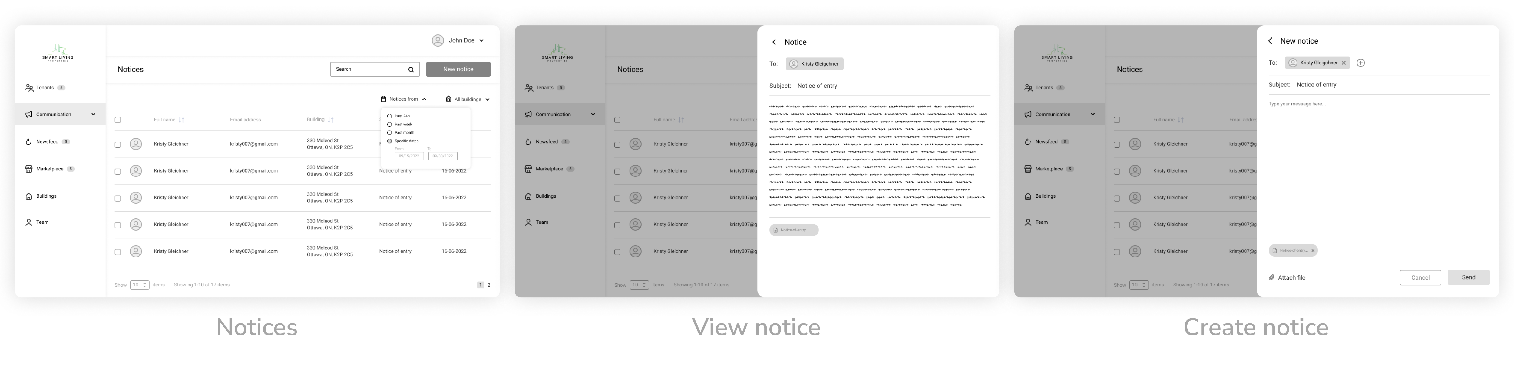 SLP admin portal wireframes