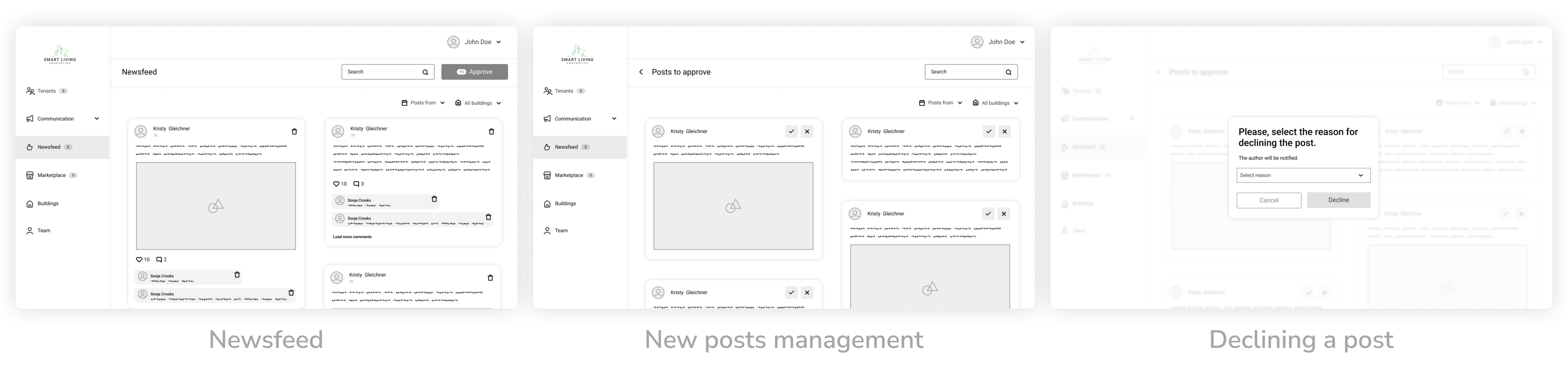 SLP admin portal wireframes