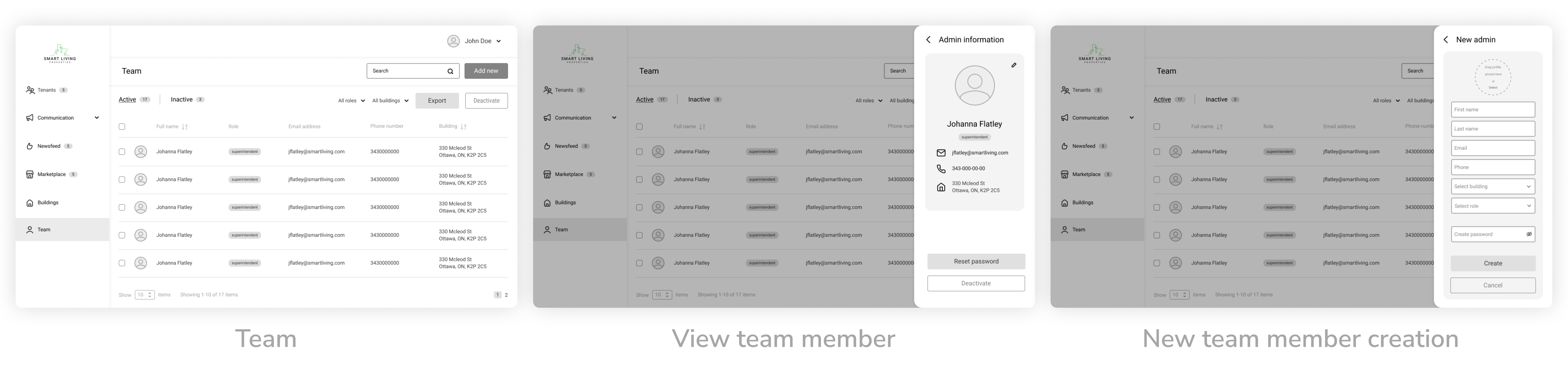 SLP admin portal wireframes